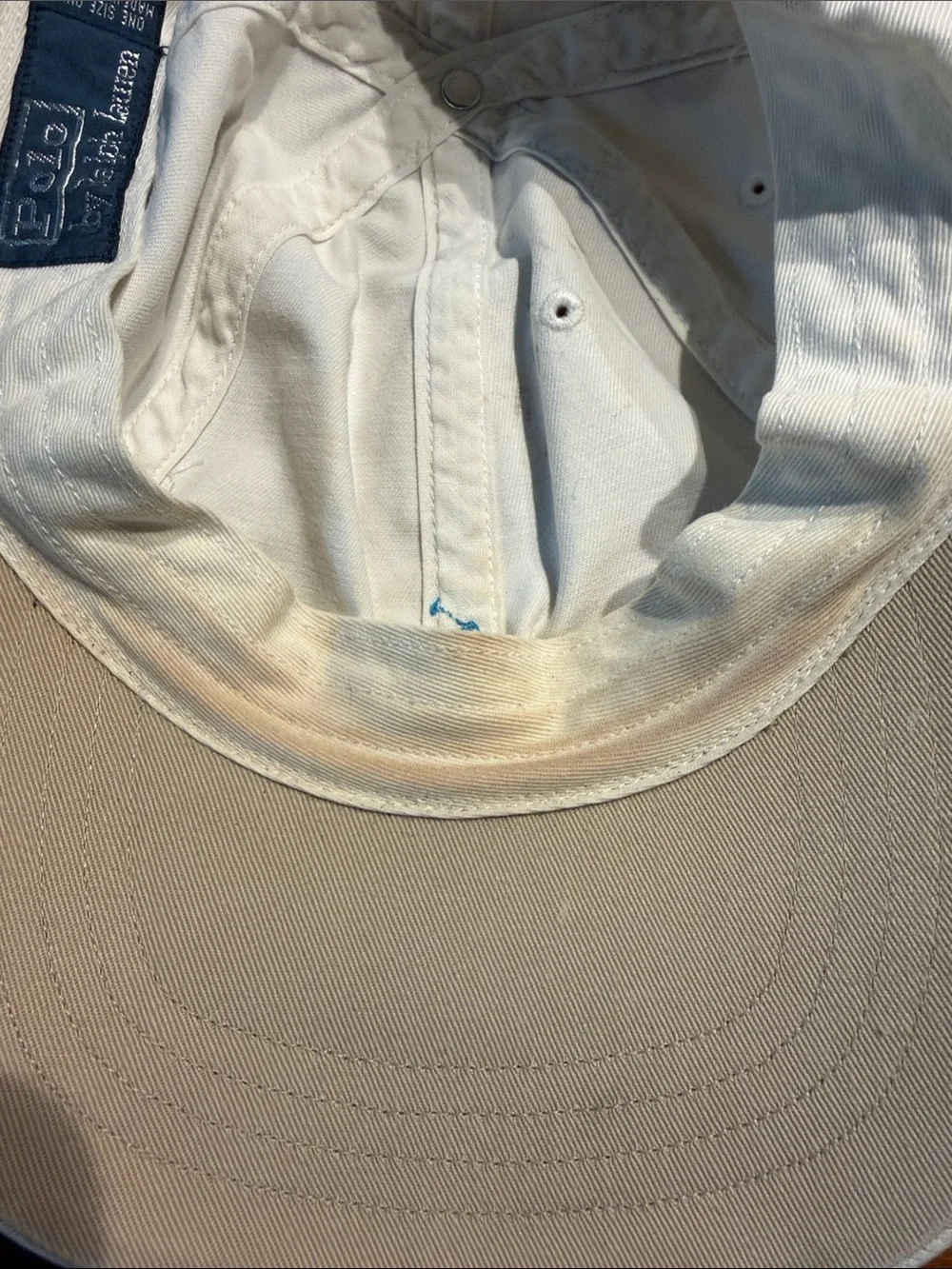 Polo by Ralph Lauren White Baseball Cap with Blue Pony